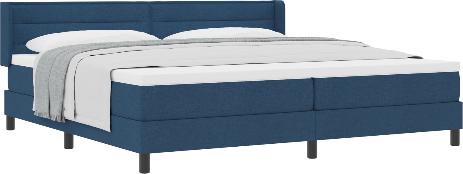 Łóżko Box Spring vidaXL z materacem Niebieskie 200x200 cm Tkanina