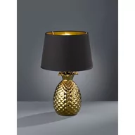 Lampy stojące - Reality Leuchten Złotoczarna tekstylna lampa stołowa Pineapple 45cm - miniaturka - grafika 1