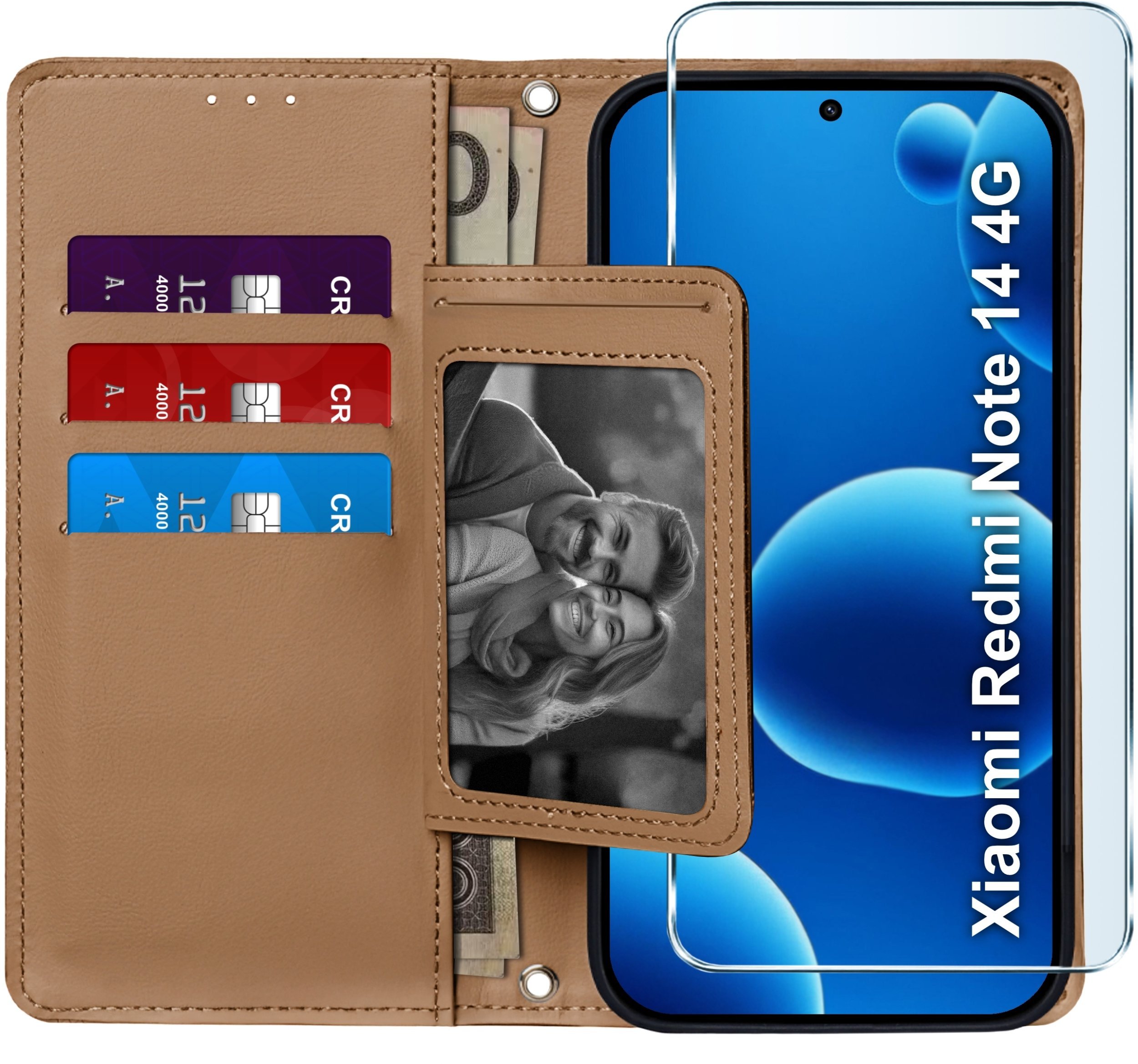 ETUI z klapką do Xiaomi Redmi Note 14 4G Zamykane Magnetyczne + SZKŁO 9H