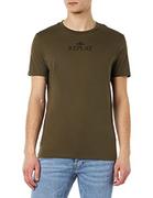 Koszulki męskie - Replay T-shirt męski, Army Green 238, XL - miniaturka - grafika 1