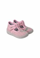 Kapcie damskie - Kapcie dziewczęce do nauki zakładania, różowe, kotek, Befado - miniaturka - grafika 1