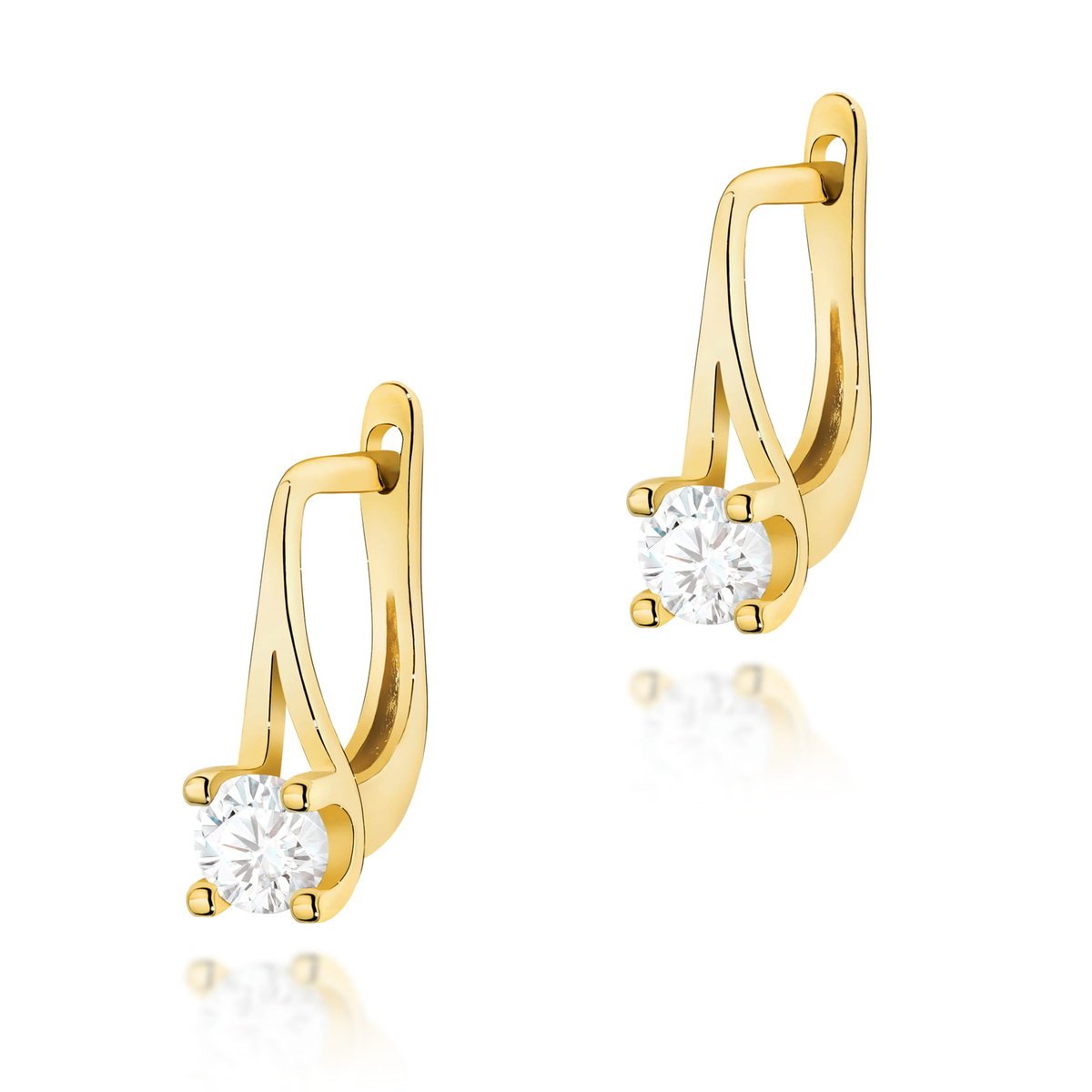 Złote kolczyki K0381 Diament 2 x 0,20ct żółte złoto pr. 585