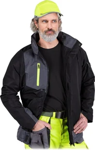 KURTKA OCHRONNA OCIEPLANA REIS HYPER-J; CZARNO-SZARY (XXXL) - Odzież robocza - miniaturka - grafika 1