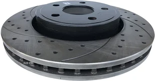 Przednia WIERCONA nacinana tarcza hamulcowa BLACK Jeep Grand Cherokee 2005-2010 - Tarcze hamulcowe - miniaturka - grafika 2