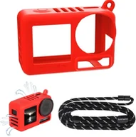 Torby fotograficzne i futerały - POKROWIEC FUTERAŁ CASE ETUI OSŁONA SILIKONOWA + PASEK SMYCZ DO DJI OSMO ACTION 5 PRO - RED - miniaturka - grafika 1