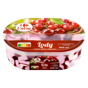 Carrefour Extra Lody o smaku wiśnia-śmietanka 900 ml - Lody i desery lodowe - miniaturka - grafika 1