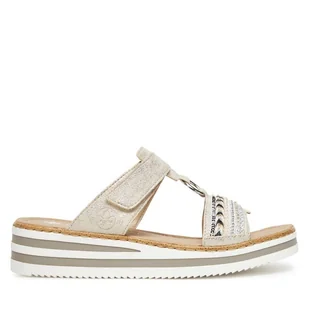 Klapki Rieker V02M6-60 Srebrny - Klapki i japonki damskie - miniaturka - grafika 1