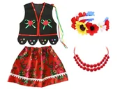 Dresy i komplety dla dziewczynek - ZESTAW KRAKOWIANKA CZARNO-CZERWONY 116-140 4el - miniaturka - grafika 1