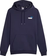 Bluzy męskie - Bluza męska Puma ESS+ 2 Col Small Logo Hoodie FL granatowa 674471 06-L - miniaturka - grafika 1