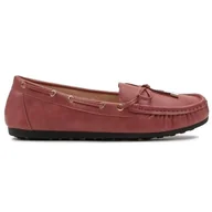 Mokasyny damskie - Mokasyny Damskie Skórzane Wygodne Lekkie Eleganckie Wiosenne Stylowe Modne Z Kokardą Wsuwane Z Ozdobą Czerwone 39 - Empik - miniaturka - grafika 1