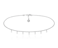 Naszyjniki - Srebrny naszyjnik Choker KARO - 7 elementów - miniaturka - grafika 1