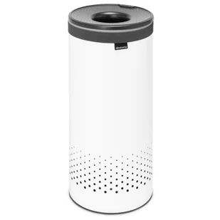 Brabantia Kosz na pranie 35l biały z czarną pokrywką 304866 - Kosze na bieliznę - miniaturka - grafika 1