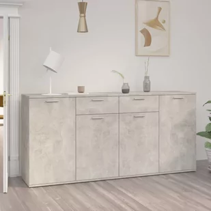 vidaXL Szafka, szarość betonu, 160x36x75 cm, płyta wiórowa - Szafki do salonu - miniaturka - grafika 1