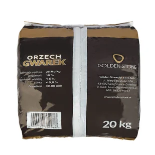 Węgiel orzech 26 MJ 20 kg bez akcyzy Gwarek GOLDEN STONE 5902020702764 - Materiały opałowe - miniaturka - grafika 1