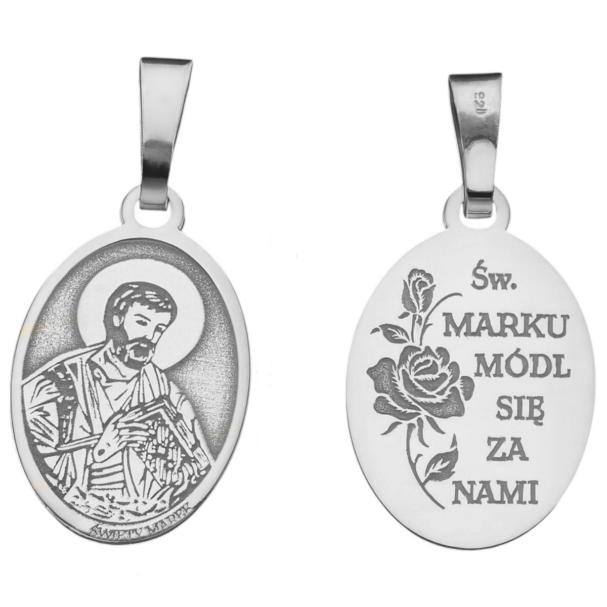 Medalik srebrny Ag 925 rodowany Święty Marek MDC030R