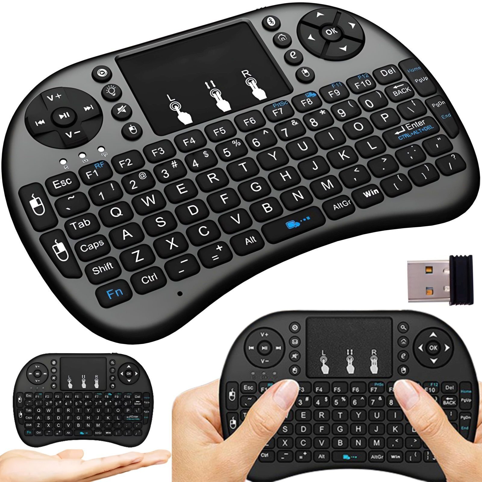 Mini klawiatura bezprzewodowa z touchpadem podświetlana do Smart TV BT Mini klawiatura bezprzewodowa z touchpadem podświetlana do Smart TV BT E151-2