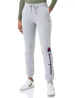 Spodnie damskie - Champion Legacy American Classics W-Maxi-Logo Light Stretch Fleece Rib Cuff damskie spodnie dresowe, Jasny melanż szary, L - grafika 1