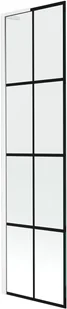 Mexen Next L parawan nawannowy 1-skrzydłowy 50 x 150 cm, czarny wzór, biały - 895-050-000-03-77-20 - Parawany nawannowe - miniaturka - grafika 1
