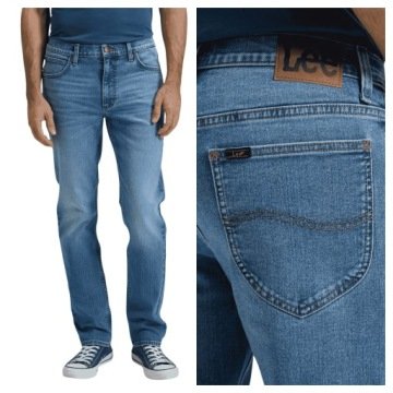 Spodnie Jeansowe Męskie Lee Rider Niebieskie Klasyczne Bawełniane W36 L30