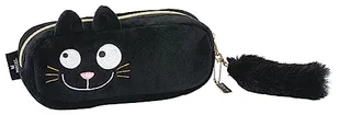 moses. Ed, The Cat piórnik w kształcie kota, teczka na długopisy w kolorze czarnym, z poliestru, mała torebka do przechowywania z zamkiem błyskawicznym i karabińczykiem na odpinanym breloku - Piórniki - miniaturka - grafika 1