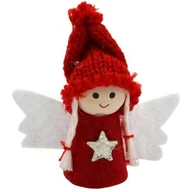 Ozdoby bożonarodzeniowe - ZAWIESZKA ANIOŁEK CZERWONY 7CM - miniaturka - grafika 1