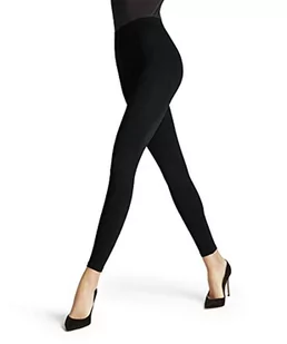 FALKE Kobiety Legginsy Seamless Shaping W LE Delikatne kryjące jednokolorowe 1 Para, Czarny (Black 3009), M - Legginsy - miniaturka - grafika 1