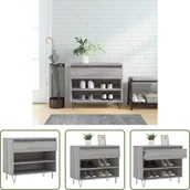 Szafki na buty - The Living Store Stojak na buty szary Sonoma 70x36x60 cm Materiał drewnopochodny - miniaturka - grafika 1