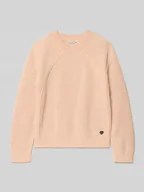 Swetry dla dziewczynek - Sweter z dzianiny z prążkowanymi wykończeniami - miniaturka - grafika 1