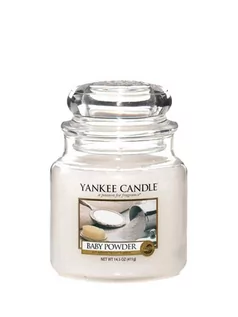 Świece - Yankee Candle Średnia świeca zapachowa - Baby Powder - 411 g - grafika 1