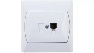 LEDart telefoniczne RJ12 pojedyncze białe GPT-1A/00 Akcent Ospel - Gniazdka elektryczne - miniaturka - grafika 1
