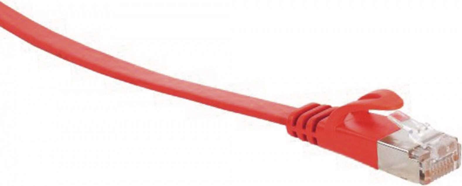 Kabel sieciowy S/CONN o maksymalnej łączności - kabel krosowy RJ45, płaski kabel U/FTP m.Cat.7 raw, wąski, czerwony, 5,0 m (75515-SLR)