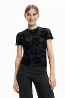 Koszulki sportowe damskie - Desigual t-shirt damski kolor czarny - miniaturka - grafika 1