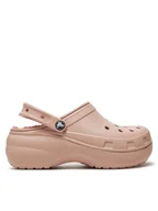 Klapki i japonki damskie - Crocs Klapki Classic Platform Lined Clog W 207938 Różowy - miniaturka - grafika 1