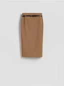 Spódnice - Reserved - Spódnica midi z paskiem - brązowy - miniaturka - grafika 1