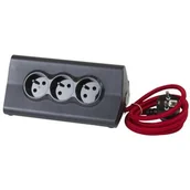 Przedłużacze i rozgałęźniki - Legrand Przedłużacz biurkowy 16A 230V + 2 x USB 2.4 A Z UCHWYTEM NA TABLET CZARNO-CZERWONY - miniaturka - grafika 1