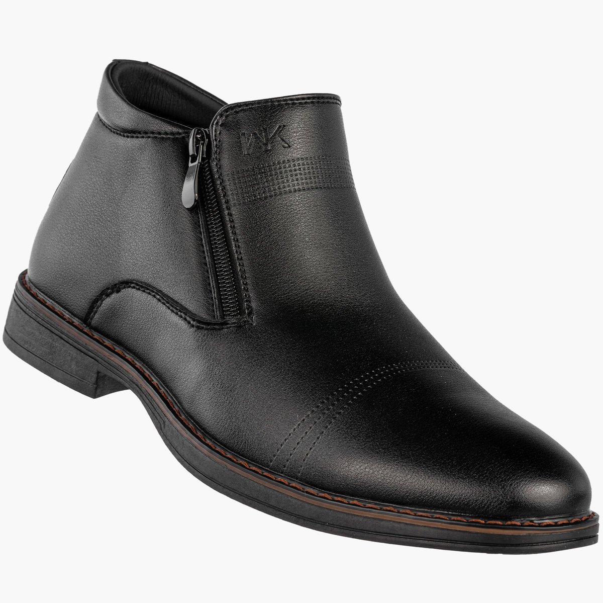 Trzewiki Męskie Ekoskóra Buty Ocieplane Botki Zimowe Czarne Wojtyłko 8ZW23202C Czarny 45