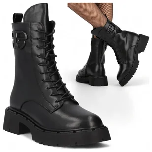 Botki Damskie SKÓRZANE FILIPPO Jesienne Workery Ciepłe Glany Czarne 37 - Botki damskie Botki Damskie SKÓRZANE FILIPPO Jesienne Workery Ciepłe Glany Czarne 37 - Botki damskie - miniaturka - grafika 1