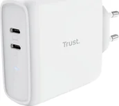 Ładowarki samochodowe - Ładowarka Trust TRUST nabíječka MAXO 65W, 2x USB-C, bílá - miniaturka - grafika 1