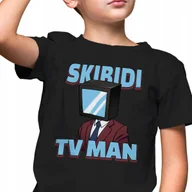 Koszulki męskie - DZIECIĘCA KOSZULKA Czarna T-SHIRT Prezent TV MAN SKIBIDI TOILET Wzory 134 - miniaturka - grafika 1