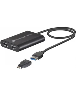 Sonnet Adapter USB 3 Dual 4K 60Hz DisplayPort, for M1 Macs (Kolor: CZARNY, 30cm) - Kable komputerowe i do monitorów - miniaturka - grafika 1