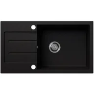 Zlewozmywaki - EOS Zlewozmywak granitowy z ociekaczem RAFAEL czarny brokat złoty - miniaturka - grafika 1