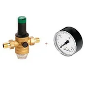 Akcesoria grzewcze - Regulator ciśnienia, ze śrubunkami, 1 1/2", z manometrem 0-10 bar - miniaturka - grafika 1