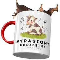 Kubki - Kubek Czerwony Dla Chrzestnego Urodziny na Prezent z Nadrukiem ze Zdjęciem + Opakowanie na prezent (wzór 03) - miniaturka - grafika 1