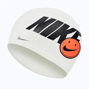 Czepek Pływacki Nike Grafic Cap White/Black - Pływanie - miniaturka - grafika 1