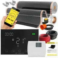 Ogrzewanie podłogowe - Folia grzewcza pod panele MISSION AIR MAL-160 W/m2 Black Silver 12m2 (12m x 100cm) + regulator Gemini Czarny Wi-Fi - miniaturka - grafika 1