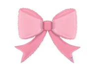 Balony i akcesoria - Balon foliowy Kokardka różowa - 90x73 cm - 1 szt. - miniaturka - grafika 1