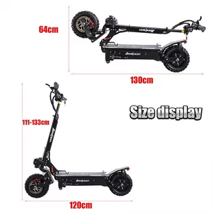 ARWIBON Q06 Pro Electric Scooter 11 inch Off-road Tire 60V 2800W Dual Motor 55-75km/h Max Speed 27Ah Battery 50-70kmRang - Hulajnogi elektryczne - miniaturka - grafika 7
