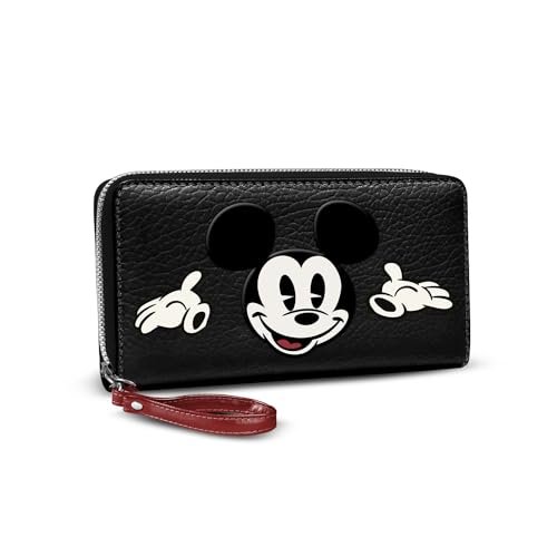 Mickey Mouse Face-Essential portfel, czarny, 19 x 10 cm, Czarny, Jeden rozmiar, Essential Wallet Face