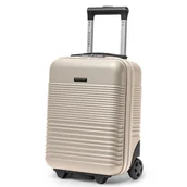 Walizki - PUCCINI Walizka Kabinowa Mała Ryanair Wizzair Na Kółkach Beżowa ABS028D-6A - miniaturka - grafika 1