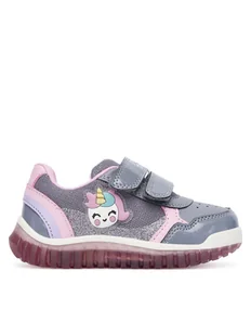 Geox Sneakersy B Lightyloo B5661A 002AS C1006 Szary - Buty dla dziewczynek - miniaturka - grafika 1